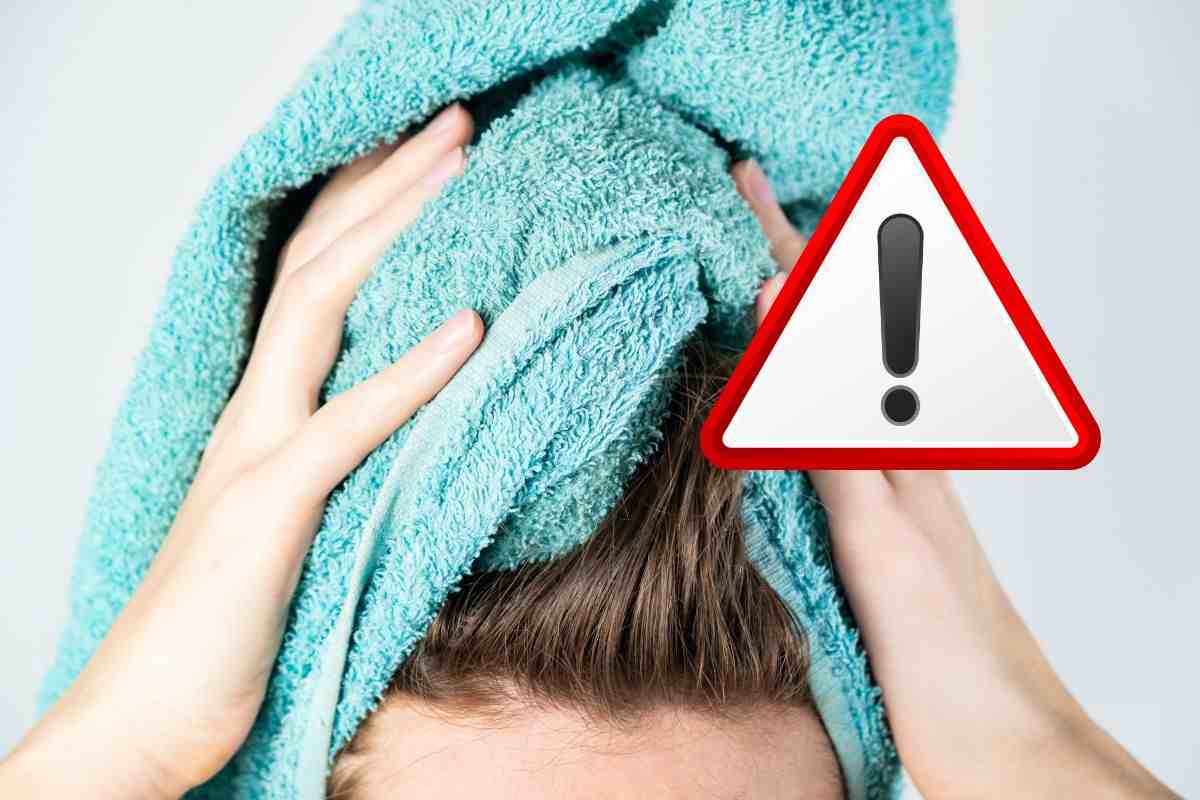 non usare in questo modo l'asciugamano per i capelli