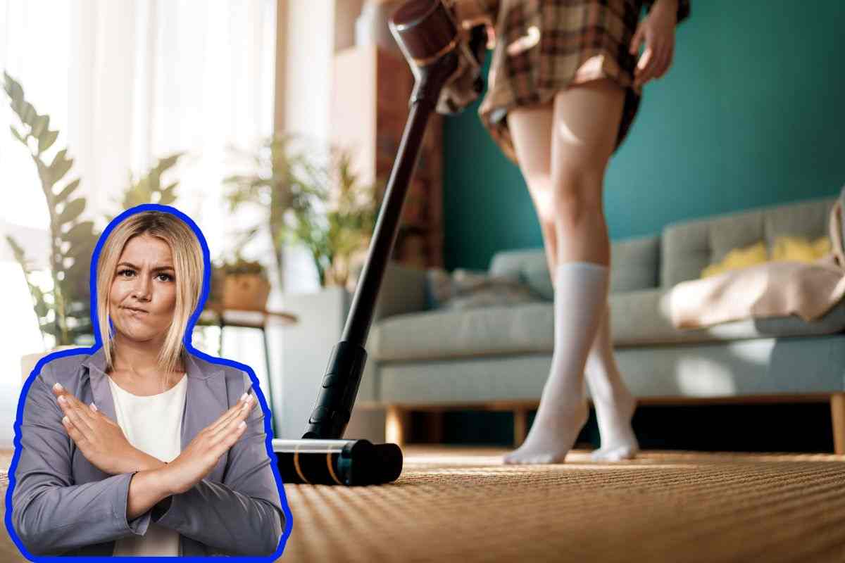 sale sul pavimento per pulizia facile