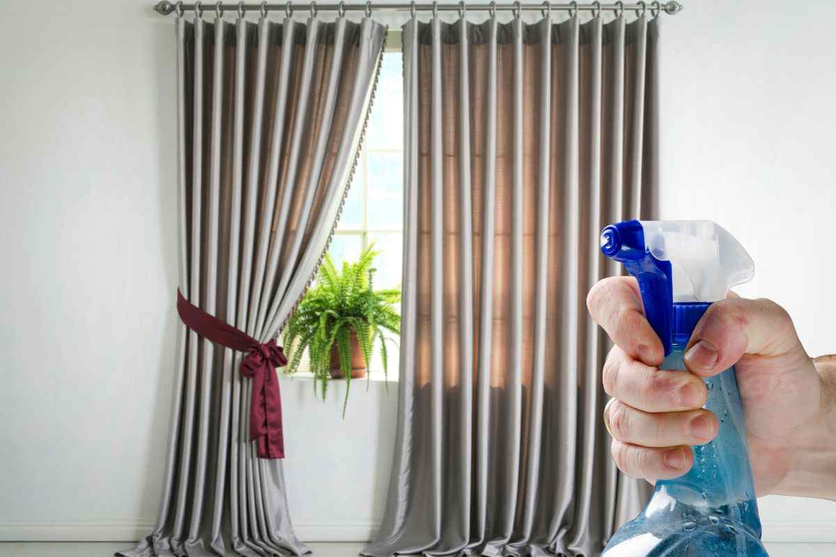 spray acqua sapone tende