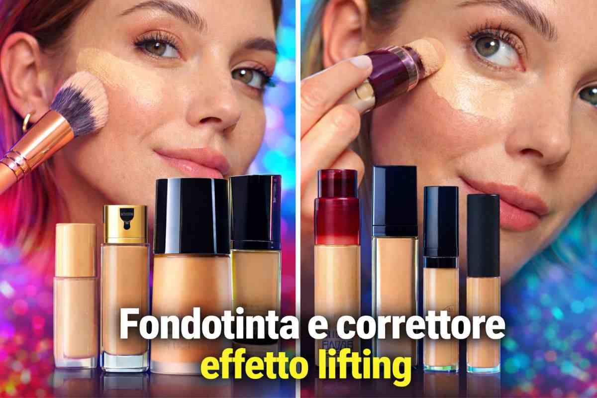Fondotinta e correttore effetto lifting