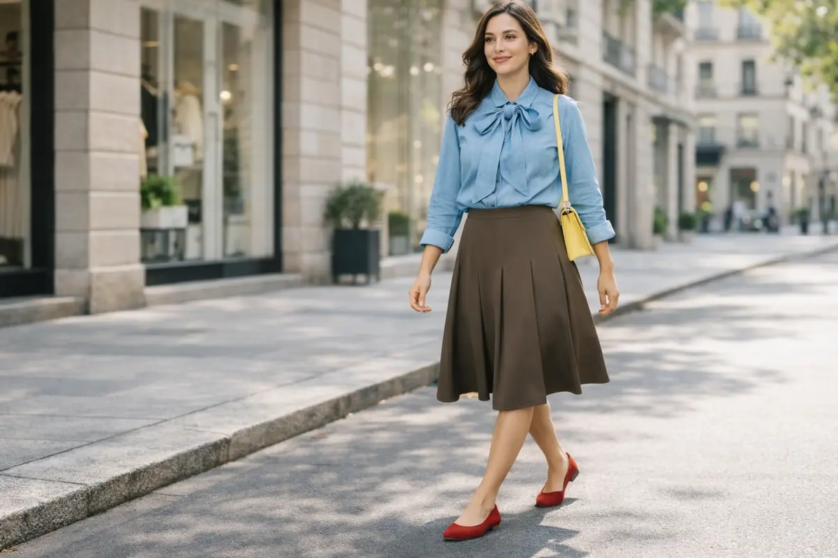 donna elegante che passeggia