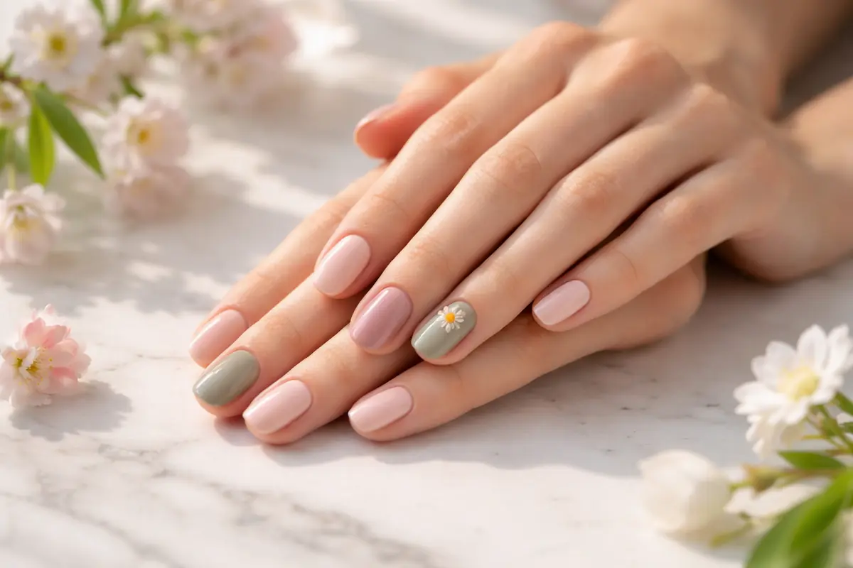 Mani curate con smalto primaverile