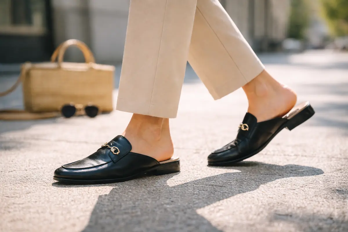 mocassini neri aperti dietro